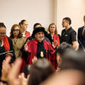 (Left) June Northcroft Grant, who received the award on behalf of her ancestor Mākereti, and (middle) Emeritus Professor Ngahuia Te Awekotuku attending the Māori remembrance ceremony held at the Natural History Museum. 