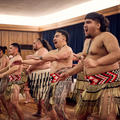 Representatives of Mākereti’s tribe, Tūhourangi, performing songs and dances during the dinner at St Anne’s College. 