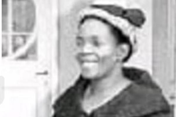 Black and white photo of Harriet Ngubane