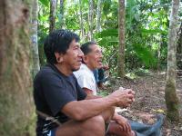 Two Huaorani brothers telling myths while taking a break from ‘land working’ (L. Rival, 2009)